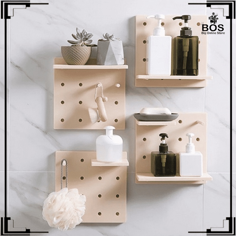 BOS-PEGBOARD PEG BOARD RAK TEMPEL DINDING MULTIFUNGSI / RAK DINDING KAMAR MANDI / RAK DINDING DAPUR