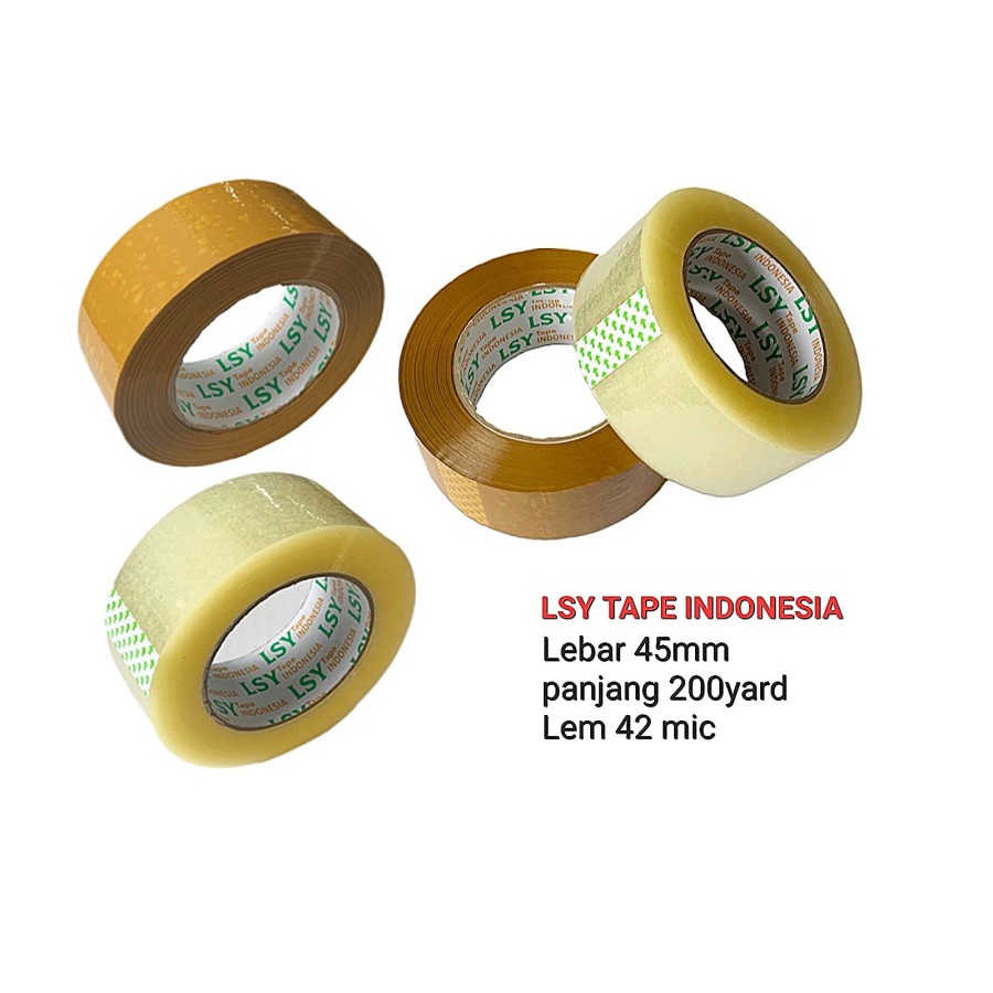 

lakban bening - cokelat termurah LSY TAPE 45mm x 200yard ( CHO )