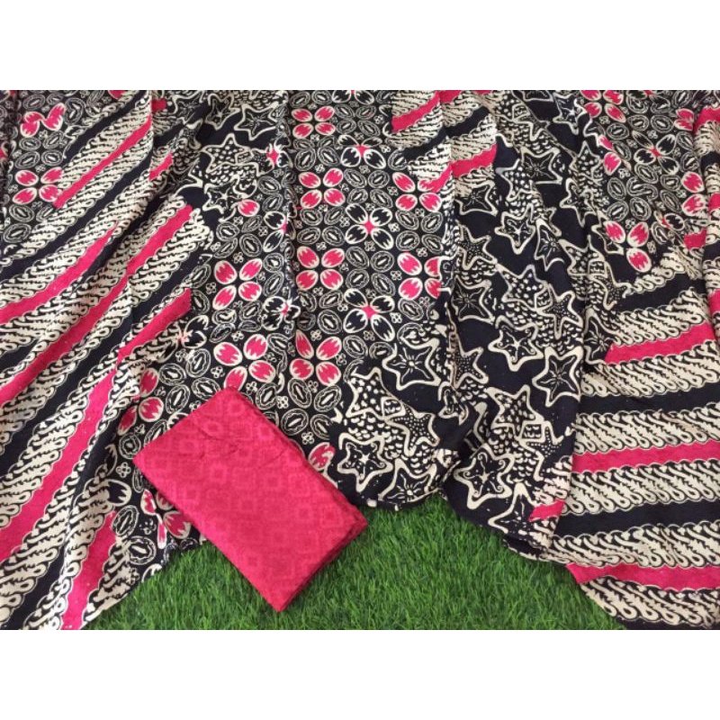 KAIN BATIK VISCOSE BATIK CIREBON MOTIF PULAUAN SETELAN VISCOSE POLOS