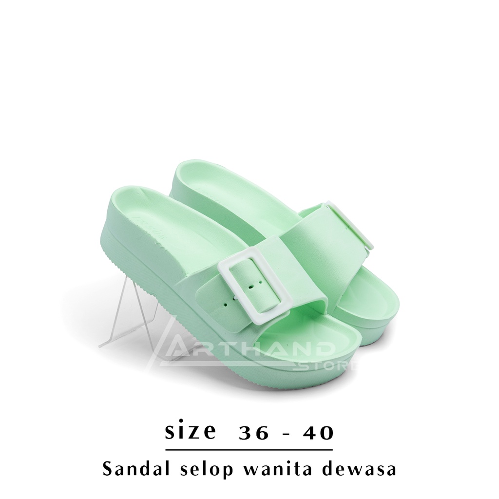 Sandal Wanita Kekinian dan Terbaru Remaja Dewasa Selop Model Gesper Ukuran 36-41