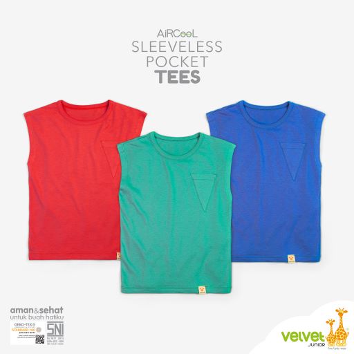 Velvet Junior Kaos Anak Laki-Laki - Sleeveless Pocket Tees - Minions HIjau