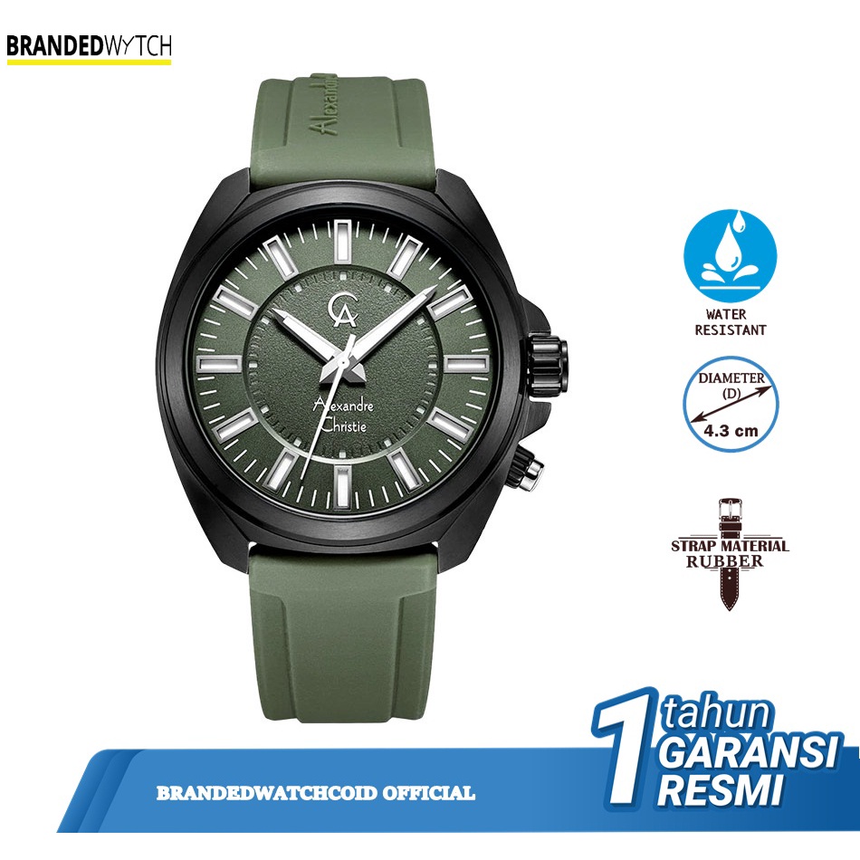Jam Tangan Alexandre Christie / Alexander Pria AC 8631 Tali Rubber Original