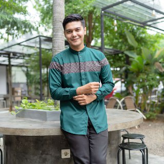 Baju Koko Pria Dewasa Lengan Panjang Motif Kobata Qynang Bahan Toyobo import Kombinasi Batik Terbaru