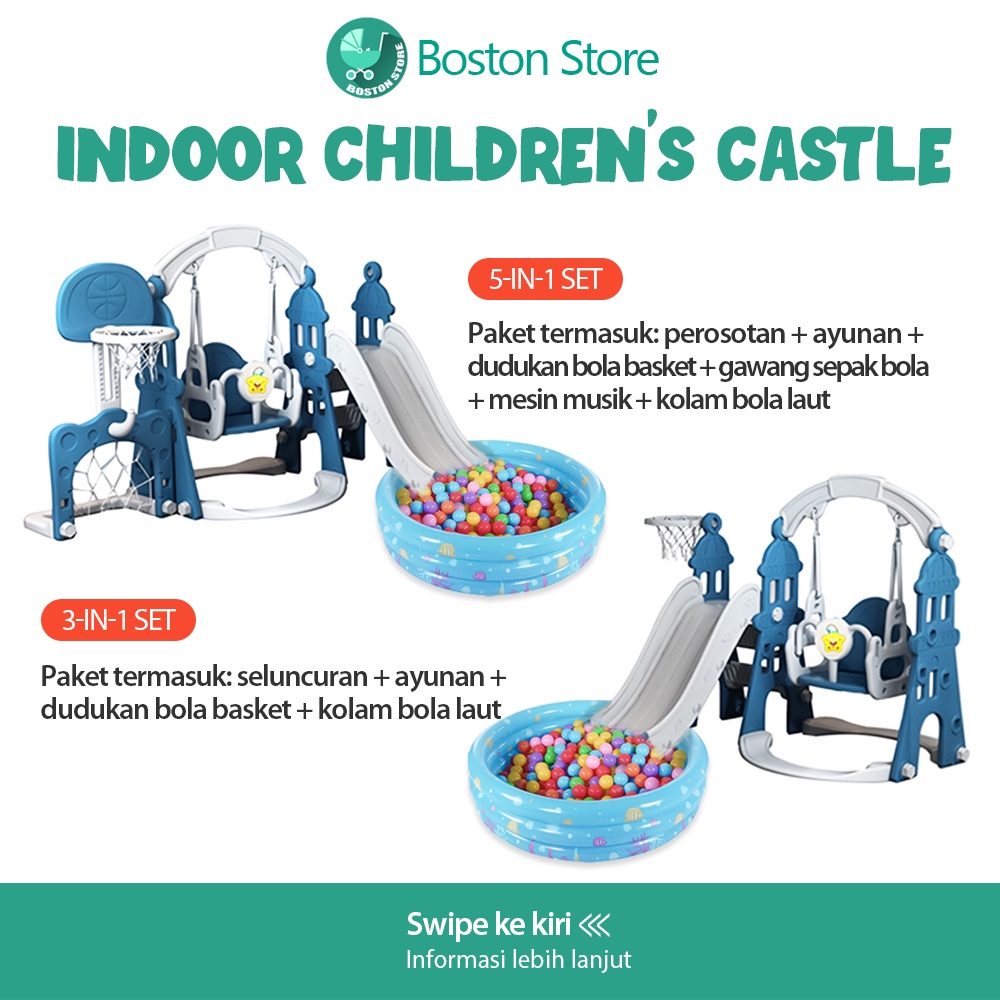 Bostonstore Perosotan anak murah / Perosotan Ayunan Free Ring Basket Seluncuran Mainan Prosotan Anak Murah / Perosotan ayunan anak / Perosotan Anak / Perosotan Anak dan Ayunan /Prosotan Anak Premium Ayunan Ring Basket Seluncuran Prosotan Anak