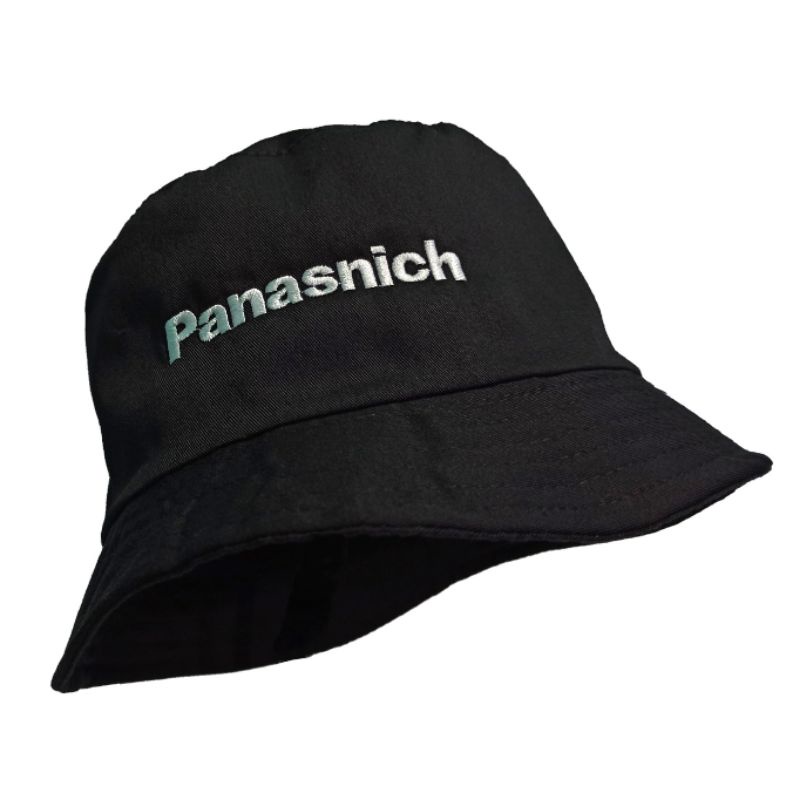 Topi Bucket Hat Panasnich Logo Panasonic Tulisan Plesetan Parodi Custom Bordir