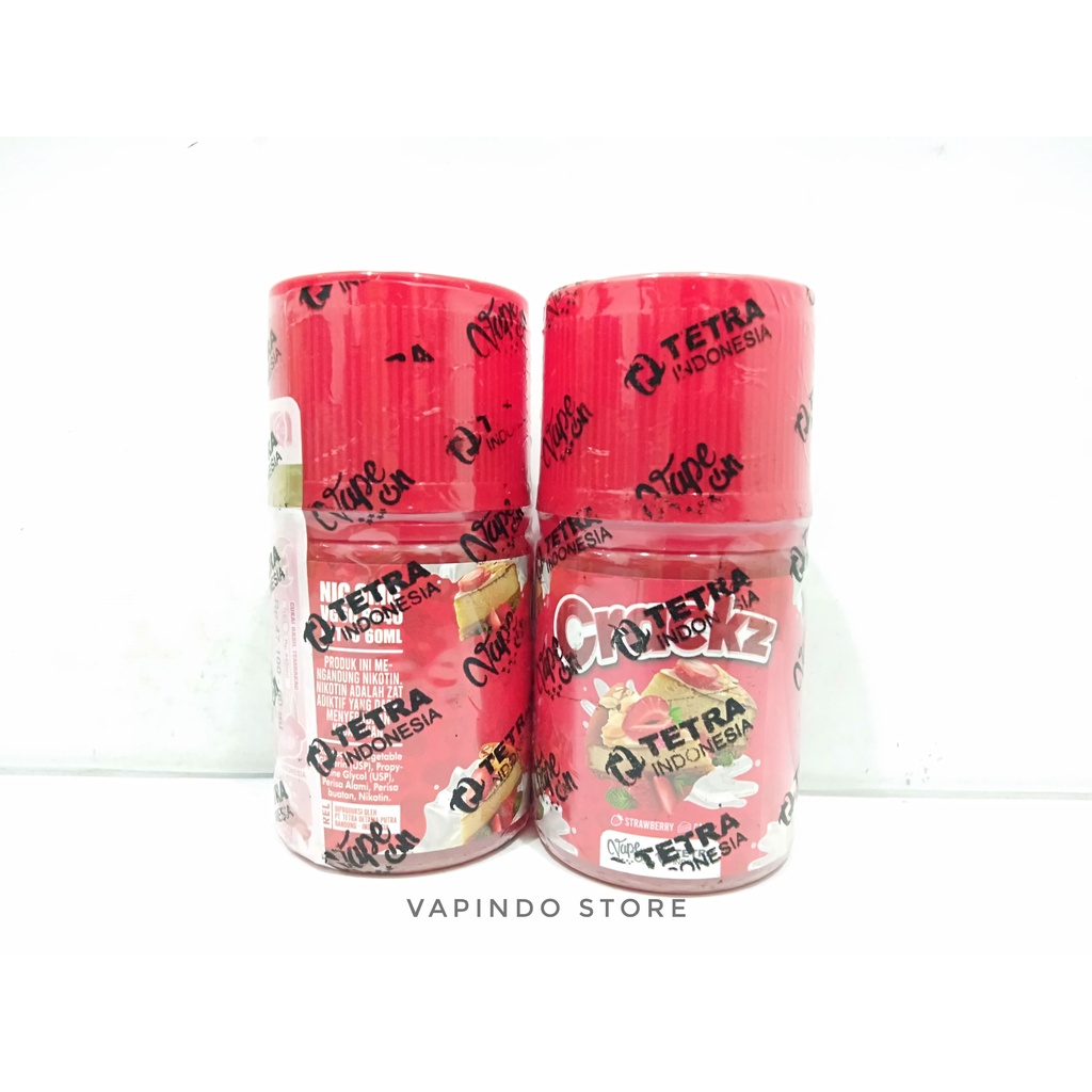 NIC 6MG CRACKZ V5 STRAWBERRY CAKE 60ML BY TETRA X VAPEON