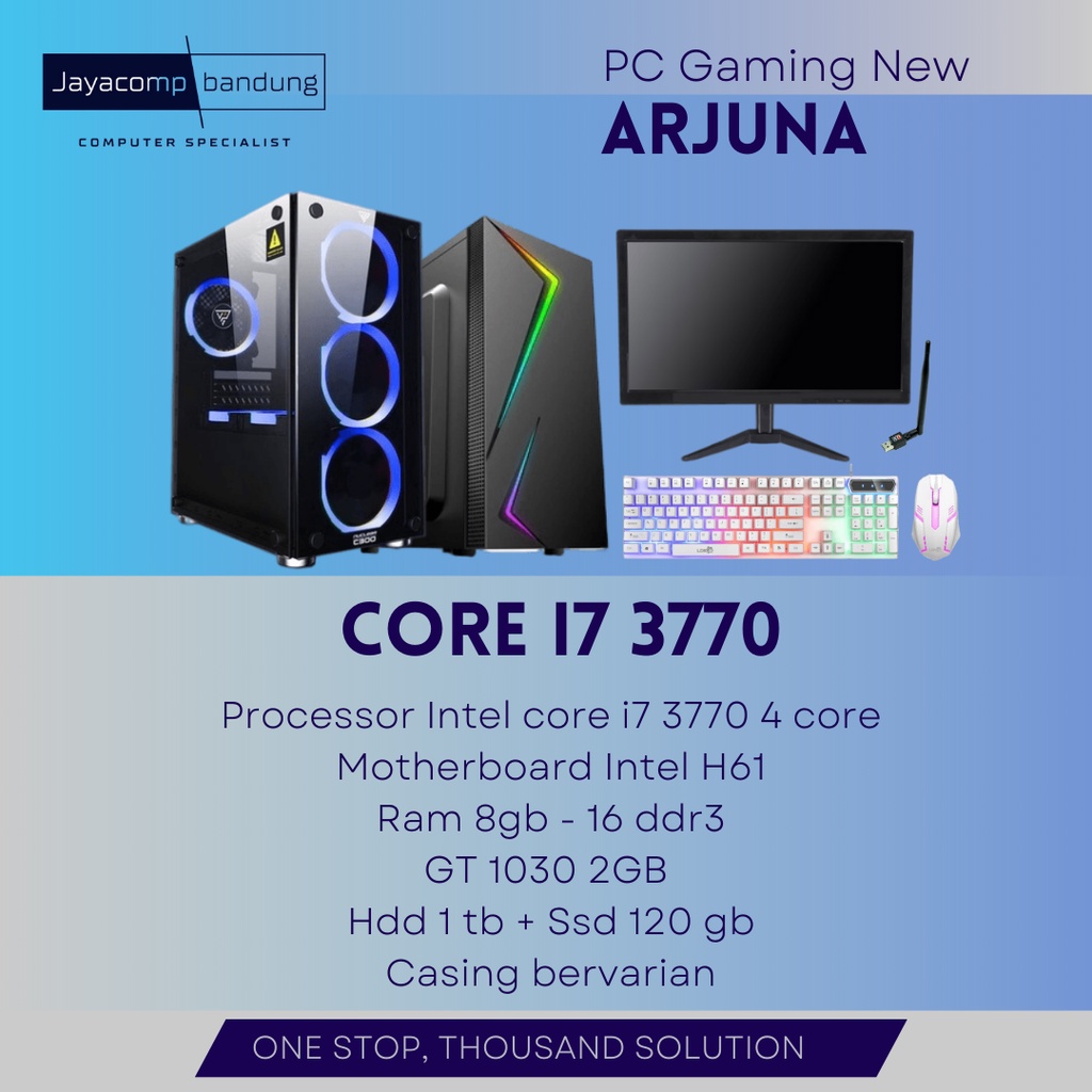 PC GAMING (Core  i7 3770/Ram 8-16gb/VGA GT1030/Hdd 1tb+Ssd 120gb) free mouse keyboard