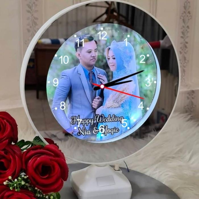 Terlaris Sehari Jadi Jam Meja Cermin Mirror Kaca Magic Ajaib Frame Foto Mewah