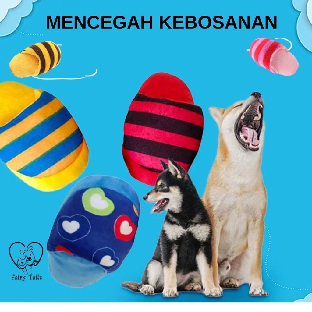 Mainan Boneka Sandal Kunyah Handmade Gigit Gigitan Untuk Anjing dan Kucing Anabul Desain Lucu | Chew Plush Slipper Toy