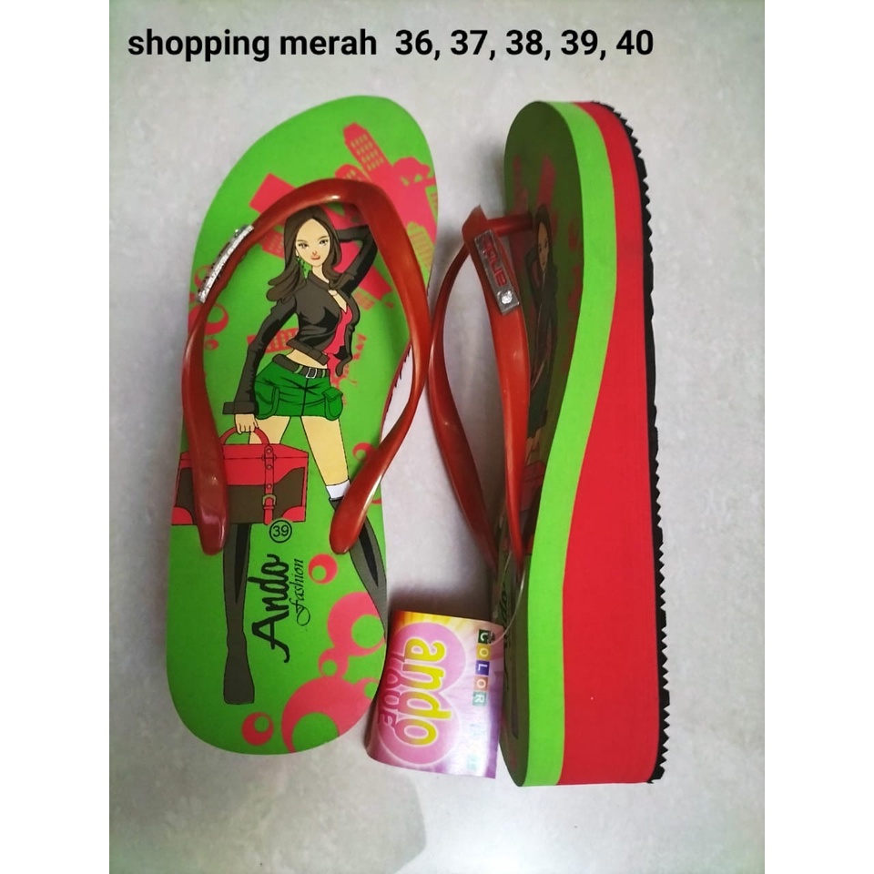 SANDAL HAK TINGGI WANITA DAN ANAK-ANAK WADGES JEPIT ANDO ORIGINAL 100% TERBARU DAN TERMURAH  SANDAL 