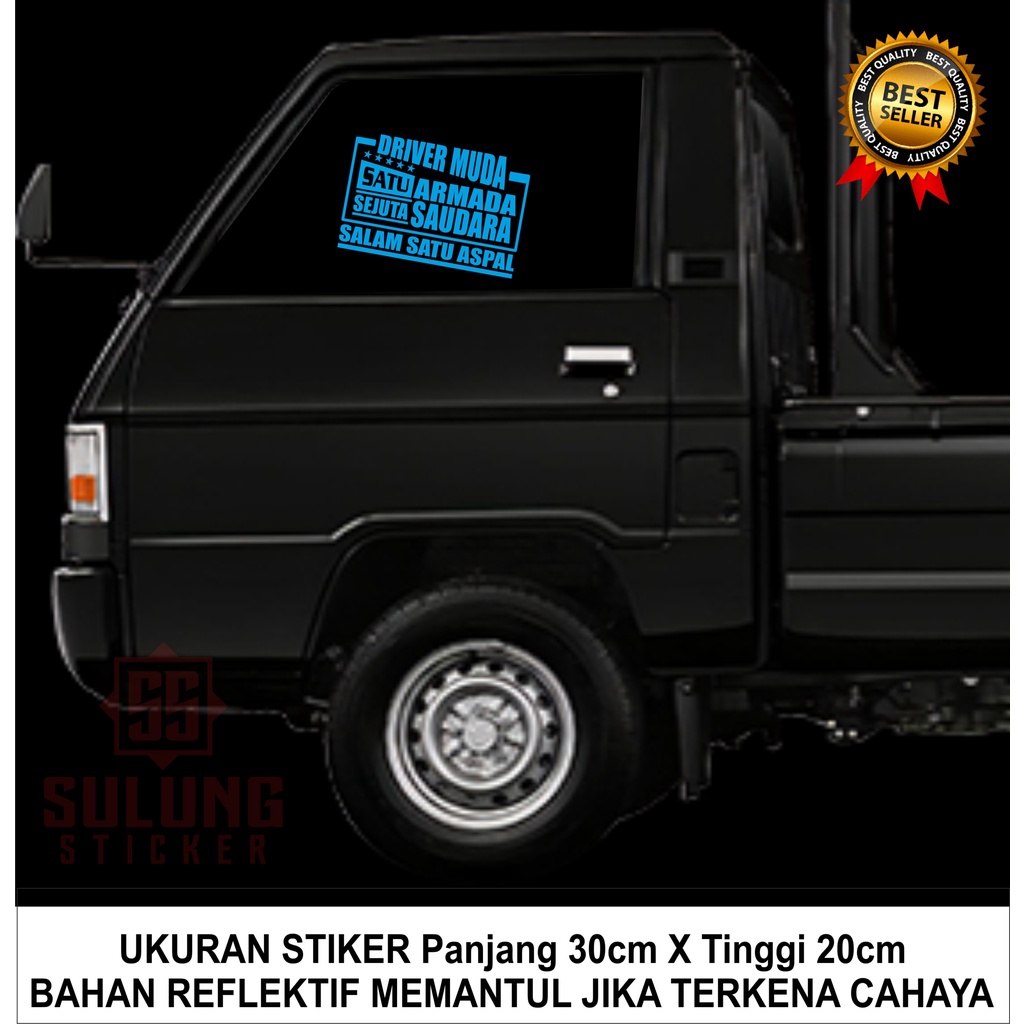 Stiker Mobil Kata Lucu Pick up L300 Truk Cutting Vinil Variasi Pintu Kaca Samping