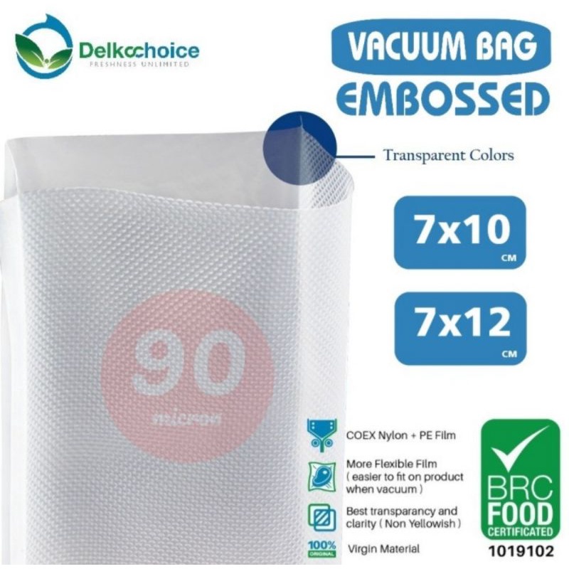 Plastik Vacum EMBOSS Premium Ukuran 7 90mic Delkochoice