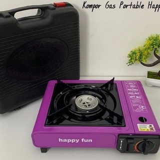 Sepaket Kompor portable + gas / satu kompor Portable Happy Fun + gas portable