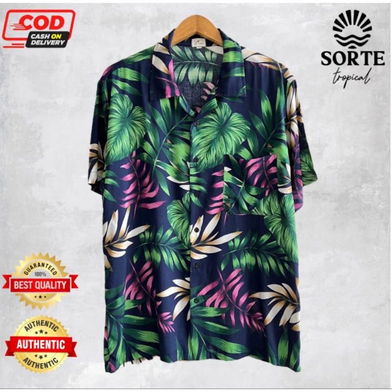 Kemeja Pantai Hawaiian Pria Wanita Floral Casual Unisex Jumbo Bigsize