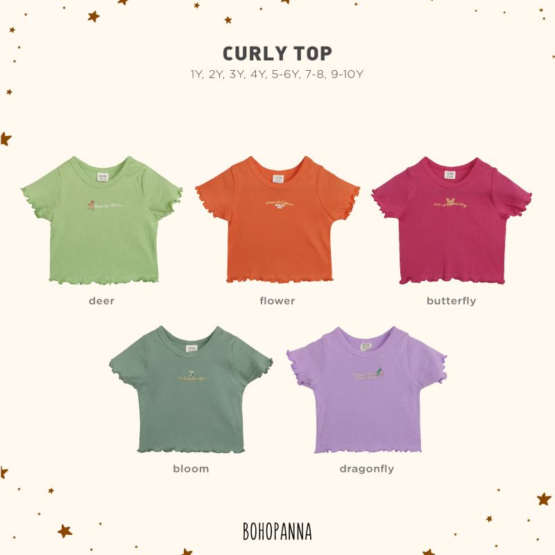 Curly Crop Top Bohopanna New B38