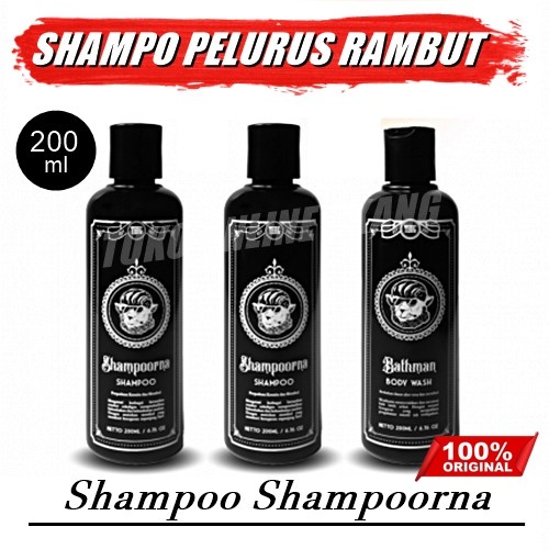Shampo pelurus rambut pria tanpa catok permanen SHAMPOORNA Shampoo Ori