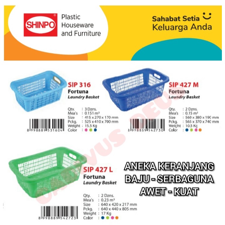 SHINPO KERANJANG BAJU - SERBAGUNA - UK L - FREE BUBBLE
