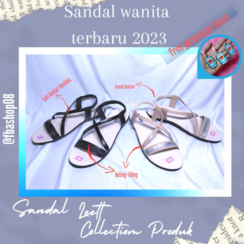 Sandal Wanita Kickres Terbaru led | Sandal Wanita Kerut Slempang Terbaru