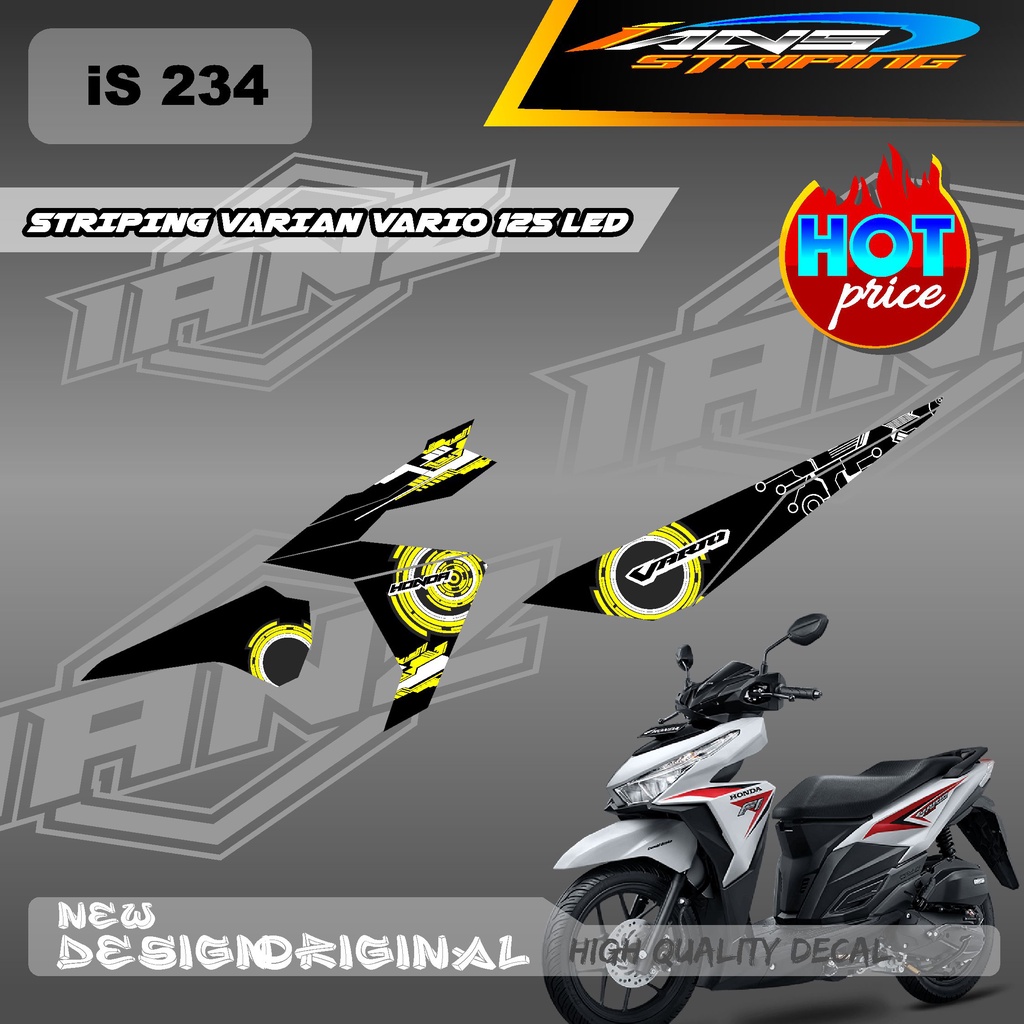 TERBARU STIKER STRIPING MOTOR HONDA VARIO 125 LED VARIASI DESAIN WARNA / STIKER DECAL HONDA VARIO 125 LED / DECAL KERETA HONDA VARIO 125 LED IS234