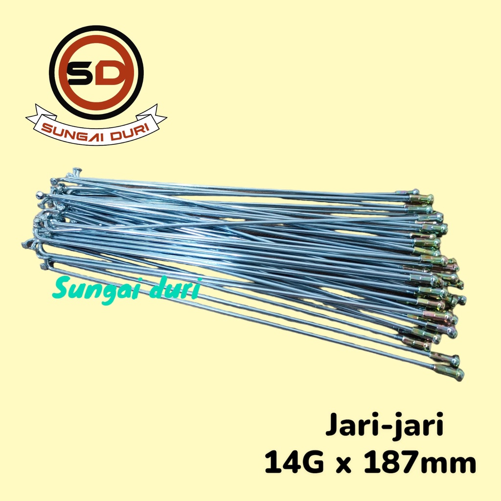 jari jari sepeda anak 20 inch ruji 14G x 187mm cp celcius