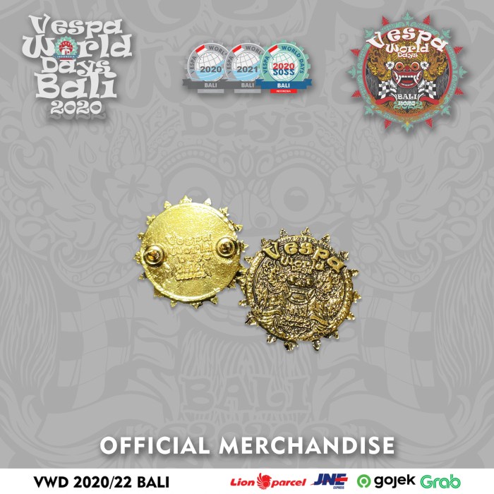 Pin Jas Vespa World Days Official Merchandise Pin 3D Vwd Bali Gold