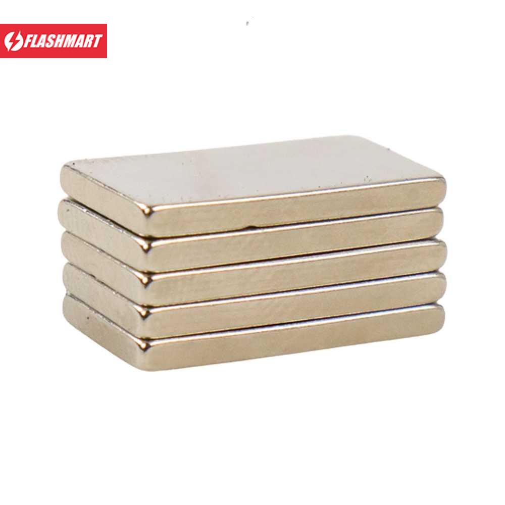 Flashmart Strong Neodymium Magnet NdFeB Cuboid N35 5 PCS - D22