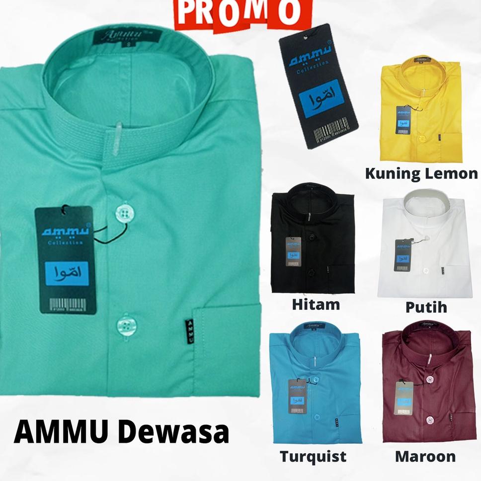 SPECIAL PRICE Baju Koko Ammu collection amu dewasa baju amu polos lengan panjang baju Koko aku salaf