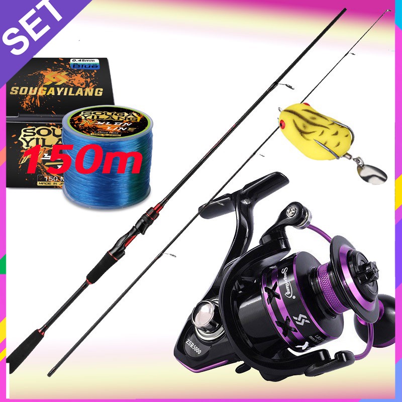 Set Pancing 1 pancing 180cm/210cm fishing rod 1 mesin memancing 1 umpan memancing 1 tali pancing