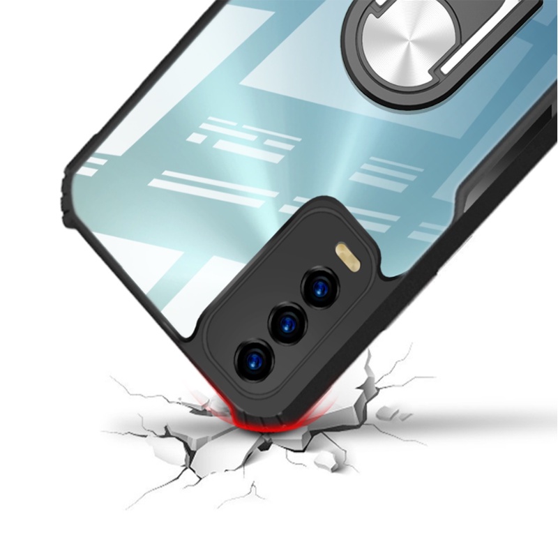 Transparan Holder Case Xiaomi MI POCO M5 X3 M4 M3 Pro X3 NFC X3 GT F3 4G 5G Casing Ring Anti Jatuh Stand Penyangga SoftCase