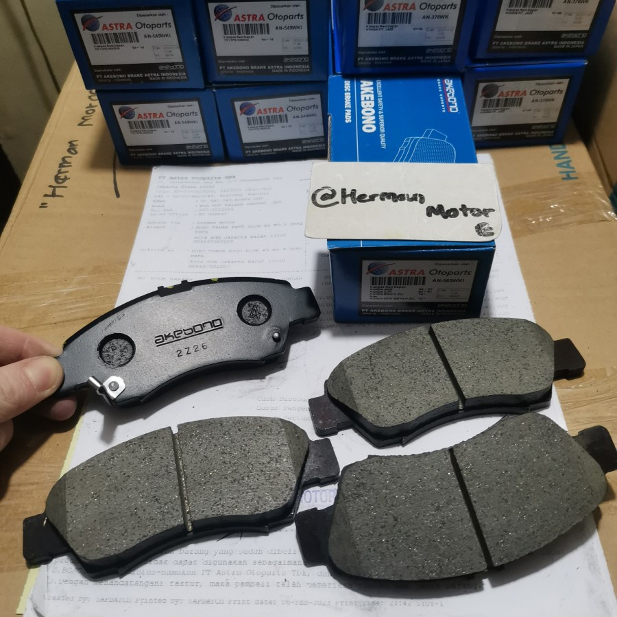 Kampas rem depan Akebono Original Honda All new Brio brio OLD Jazz GD3 City GD8 AN-565WKI brake Pad 