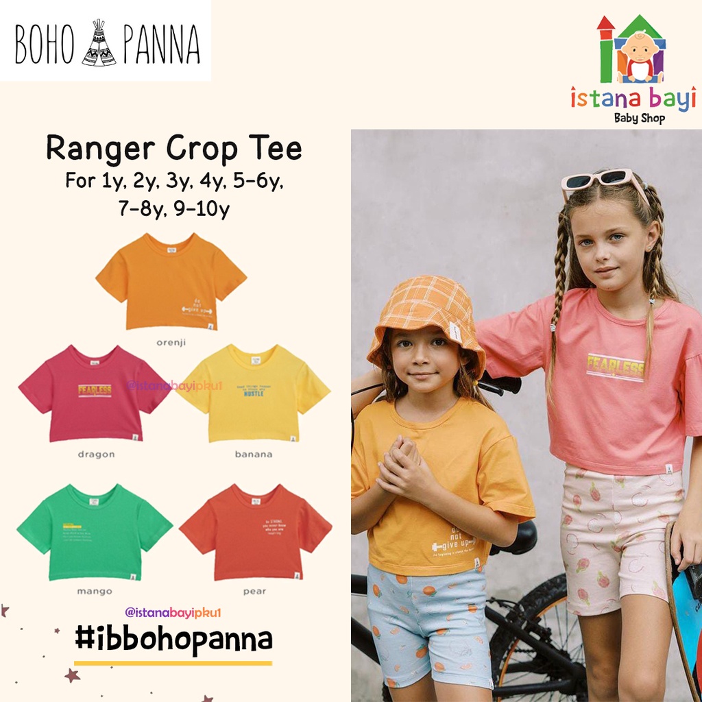 BOHOPANNA RANGER CROP TEE - ATASAN ANAK BOHOPANA 1- 10 TAHUN