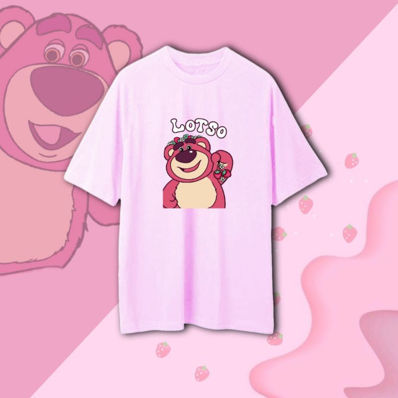 KAOS LUCU BERUANG LOTSO STRAWBERY/T-SHIRT LOTSO PREMIUM