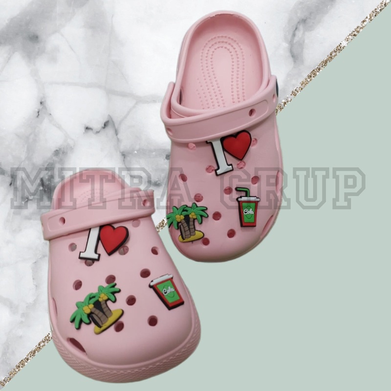 Sandal Baim Import anak terbaru Sendal kodok crocks trendy Selop bakpau jibbitz Sandal perempuan nyaman ringan anti slip PROMO MITRA