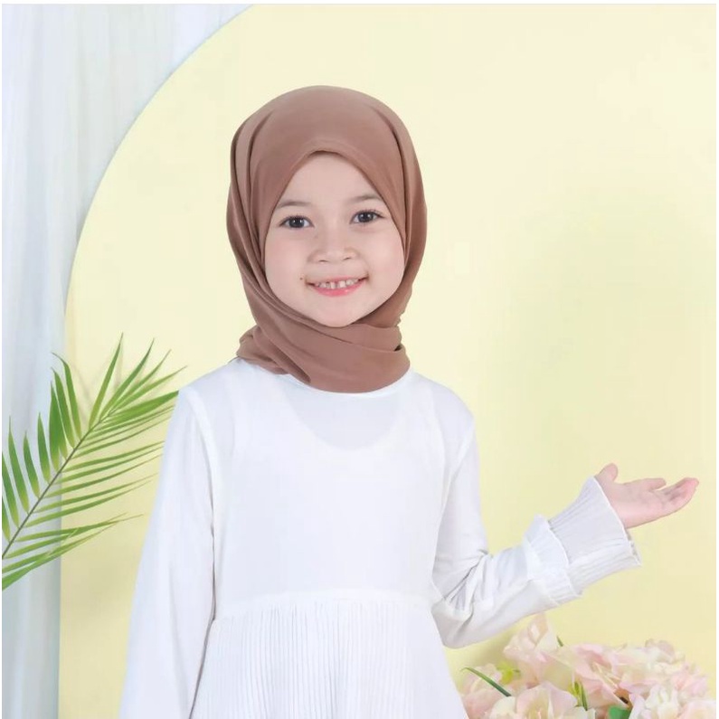 Pashmina Oval Instan Jersey Anak / Jilbab Pasmina Anak