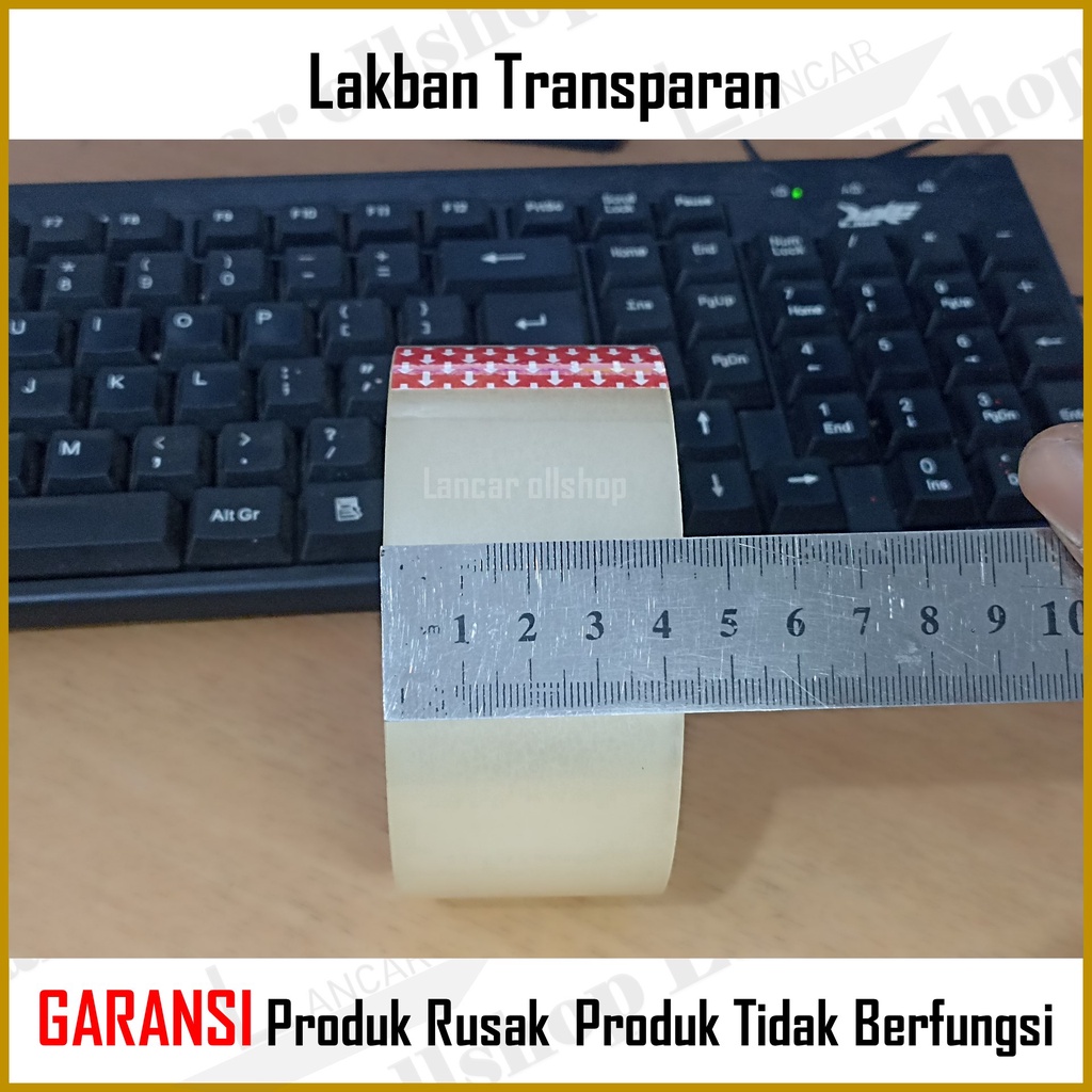 Lakban Bening Isolasi Selotip Clear Tape 45MM / Plakban Solasi Transparan Isolasi Packing 72 Yard