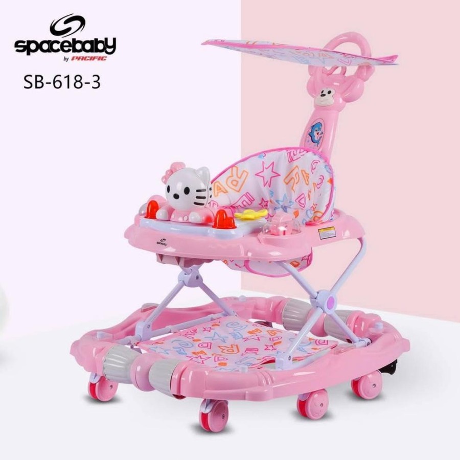 Alat belajar jalan anak bayi SB 618-3 Hello Kitty Sanrio baby walker spacebaby SB618-3 babywalker space baby