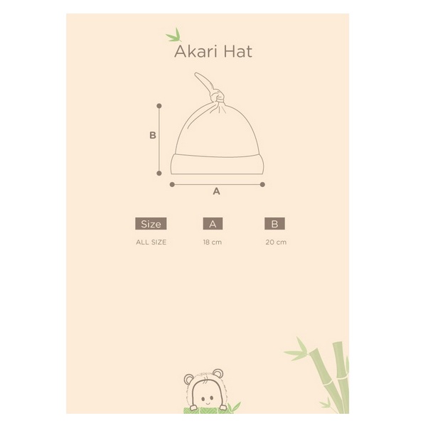 Bamboo and Bub  Akari Hat - Topi Bambu Anak Bayi Aksesoris Cewe Cowo Lucu Kupluk Beanie Lembut Baby