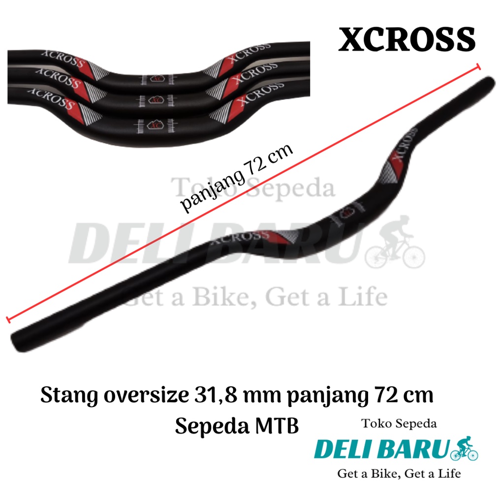 Xcross Stang Oversize 31,8 mm handlebar Alloy panjang 72 cm sepeda MTB