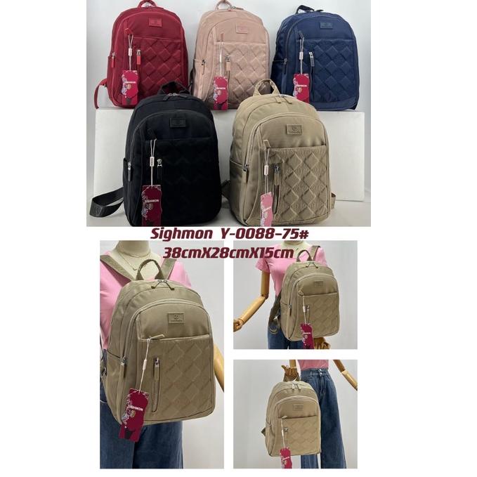 TERBAIK SIGHMON Tas Wanita Ransel Import Fashion Korea 100% Original Tas Ransel 3 in 1 Canvas Import