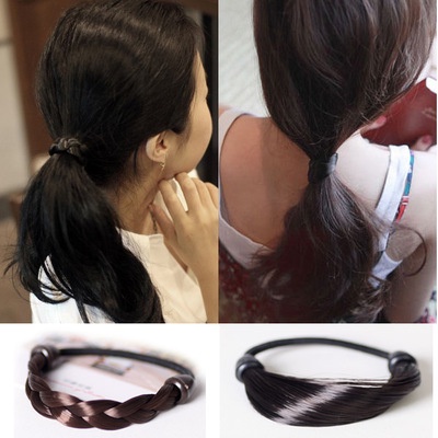 [COD] IKAT RAMBUT KOREA FASHION MODEL KEPANG WIG RAMBUT PALSU KARET RAMBUT HITAM COKLAT IMPORT