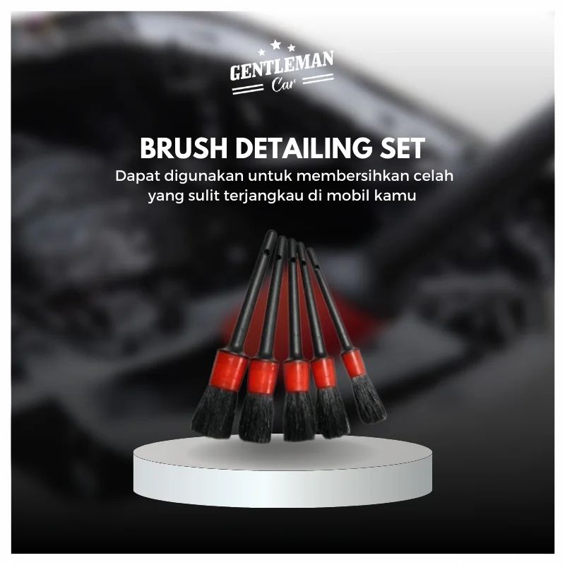 Brush Detailing Set 5 in 1 Kuas Sikat Multifungsi Poles Pembersih Interior Eksterior Detail Mobil