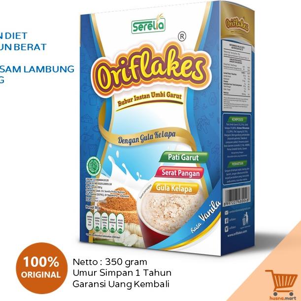 

✪ ORIFLAKES SLIM Diet Sereal Umbi Garut Penurun Berat Badan Asam Lambung Gerd Maag kemasan 350g ❋
