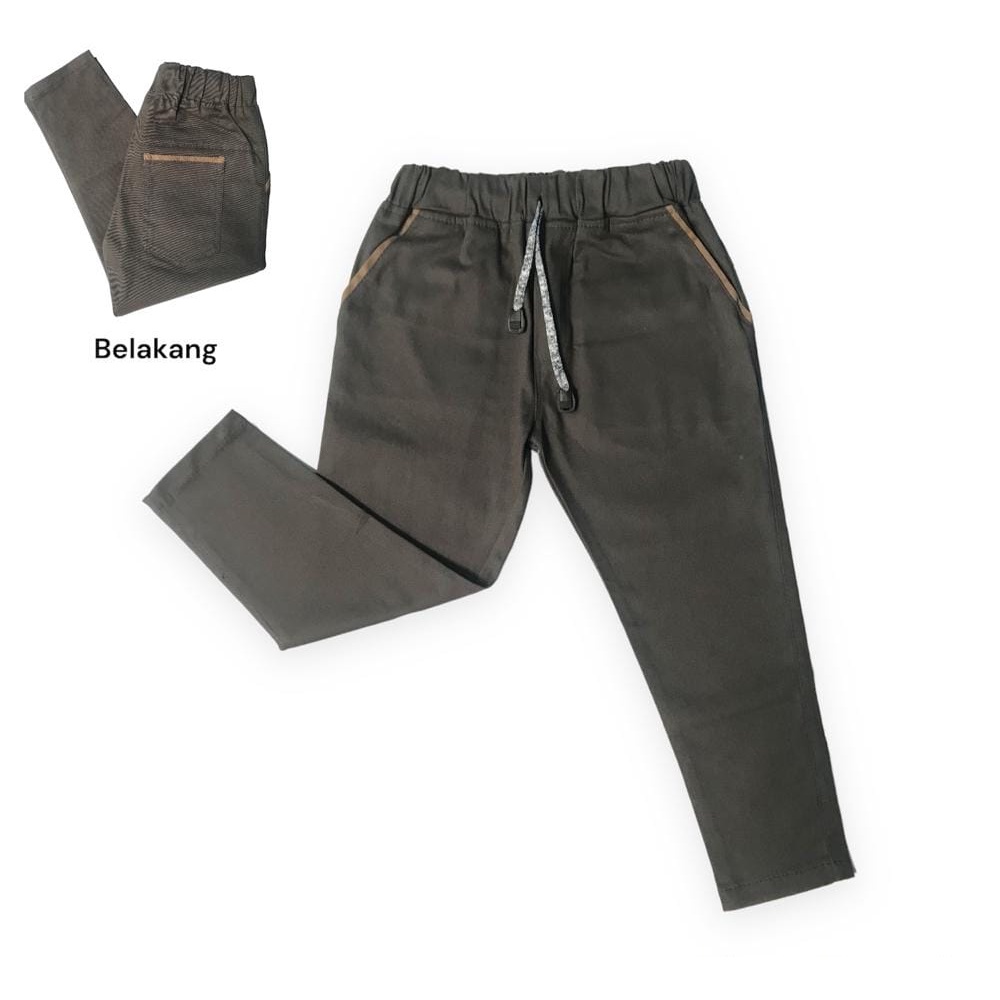 Celana Chino Anak Panjang laki-laki terlaris chinos slim fit Material Twill Stretch Cotton Meral usia 1-14 th