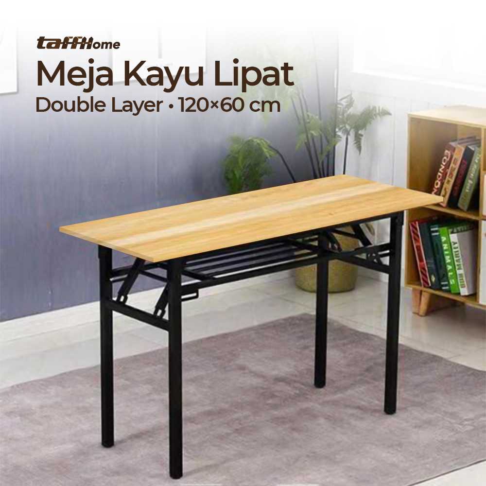 (BISA COD) FTIHSHP  Meja Kayu Lipat Foldable Desk 120x60CM - DN04/DN03