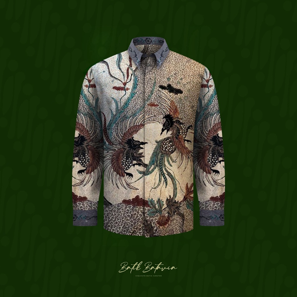 Kain batik tulis Sutra ATBM Tanahan Putih ijo hijau merah burung#9