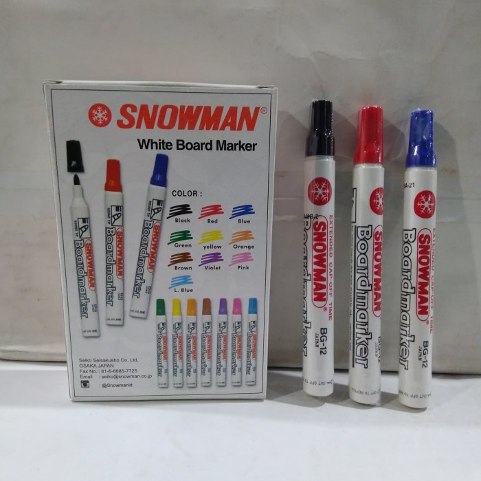 

Spidol Whiteboard Snowman BG-12 / Spidol Non Permanent / LUSIN ISI 12