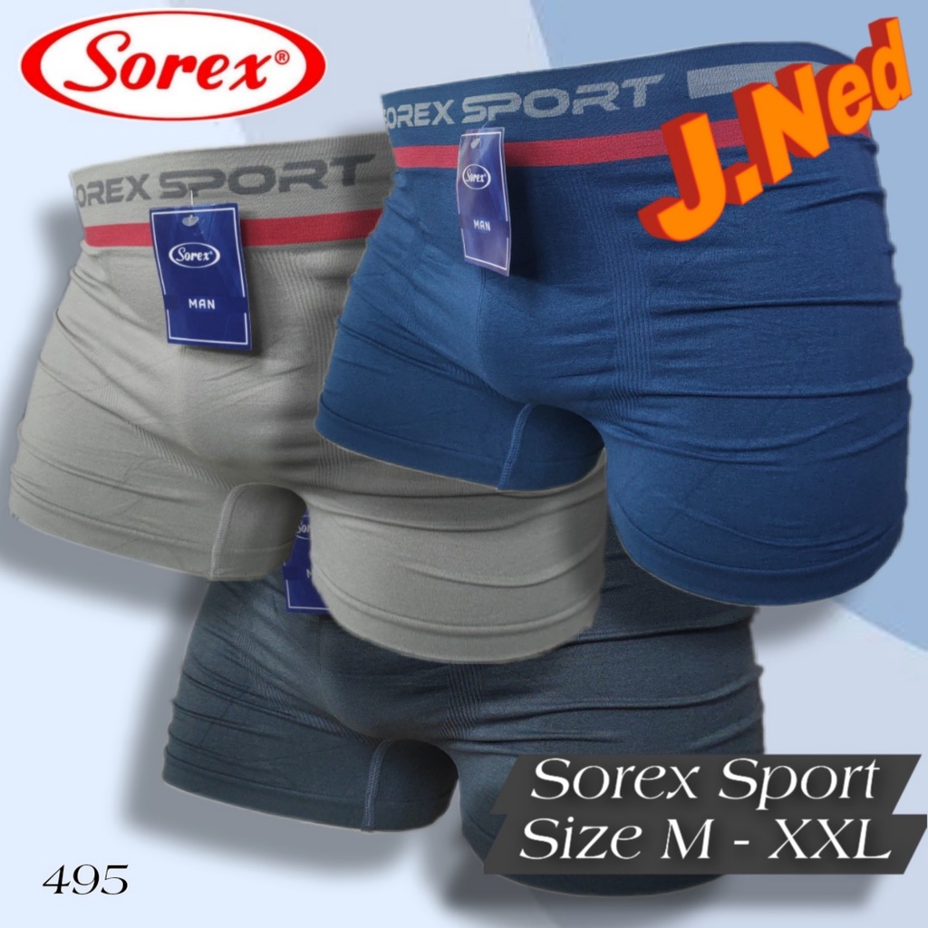 J495 - CELANA DALAM PRIA BOXER PREMIUM SOREX SIZE M - XXL HARGA PER 1 PCS