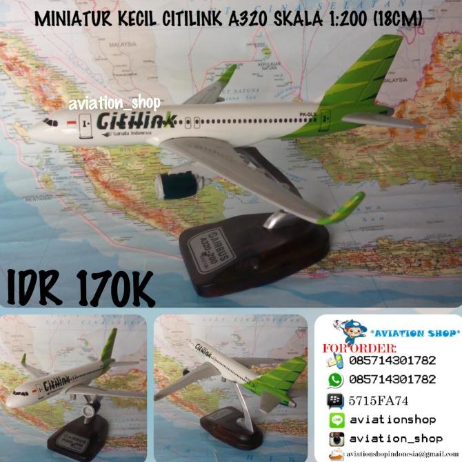 Miniatur Diecast Pesawat Citilink Airbus A320 Skala 1:200 (19Cm)