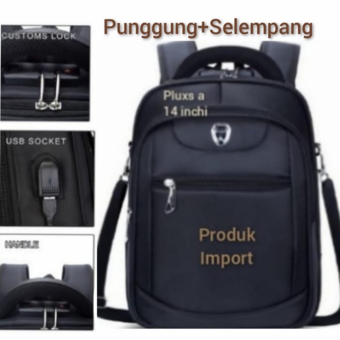 Tas Ransel Pria Tas Ransel Pria Polo Pro 4 Kompartemen Import Berkualitas - Pluxs a(S2Y5) BEST SELLE