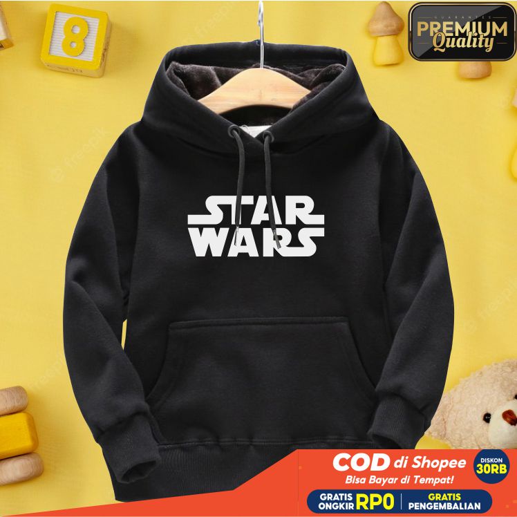 STAR WARS Jaket Distro Sweater Hoodie anak Laki-laki perempuan LOGO FLEECE TEBAL